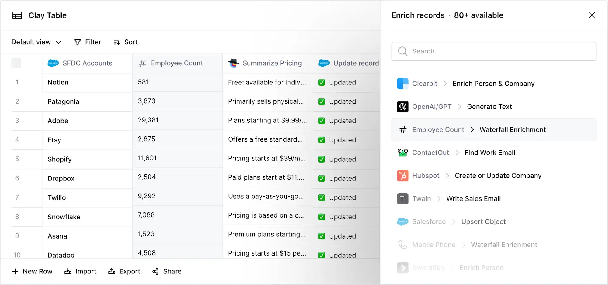 CRM enrichment data flow